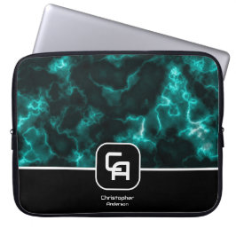 Misty Smoke Monogram Aqua Laptop Sleeve
