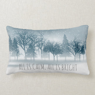Misty Snowy Trees - Kerstfeestdag Pillow Kussen