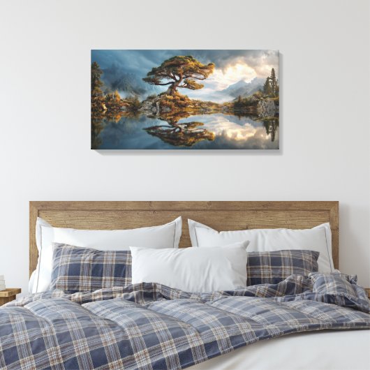 Misty spring canvas afdruk (Insitu (Slaapkamer))