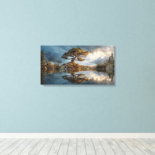 Misty spring canvas afdruk (Insitu (Houten vloer))