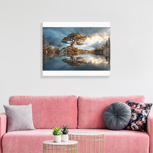 Misty spring canvas afdruk (Insitu (Woonkamer))