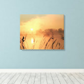 Misty Sunrise Canvas Wrap Afdruk (Insitu (Houten vloer))