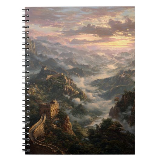 Misty Sunrise over het Great Wall Notitieboek (Voorkant)