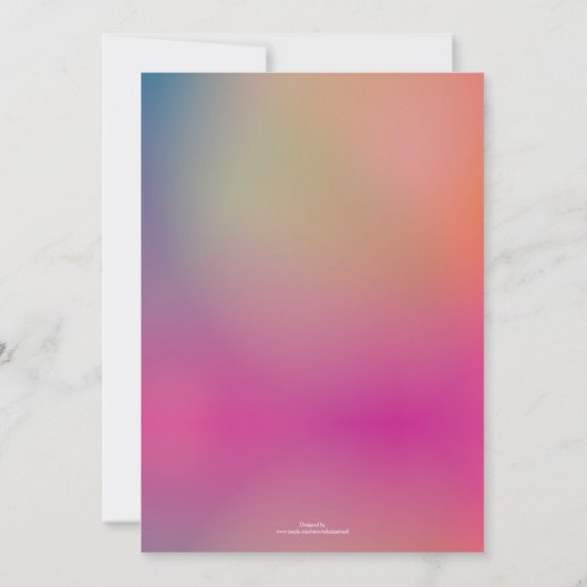 Misty Sunset Roze Goud Gradiënt Kaart (Achterkant)