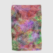 Misty Swirls of Purples Groenen Pinks Grijs Kleure Golfhanddoek (Voorkant)