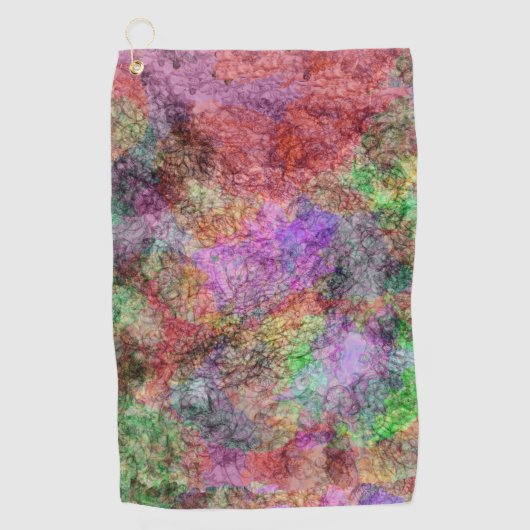 Misty Swirls of Purples Groenen Pinks Grijs Kleure Golfhanddoek (Voorkant)