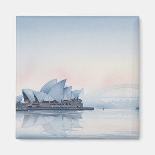 Misty Sydney Opera House Australië Magneet