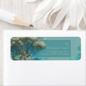 Misty Teal Enchanted Woodland Border Etiket (Insitu)