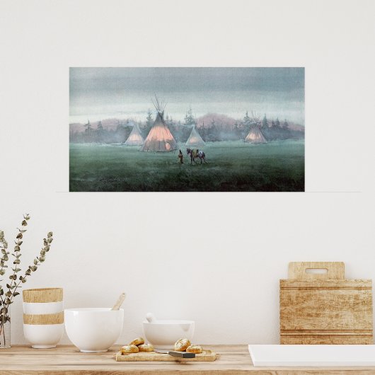 MISTY TIPI CAMP by SHARON SHARPE Poster (Keuken)