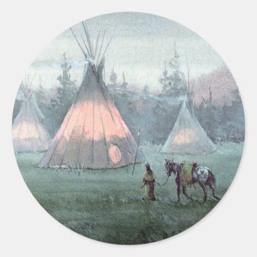 MISTY TIPI door SHARON SHARPE Ronde Sticker (Voorkant)