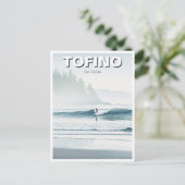 Misty Tofino Canada Surfer Travel Briefkaart (Staand voorkant)