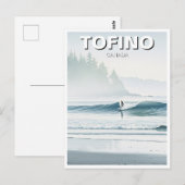 Misty Tofino Canada Surfer Travel Briefkaart (Voorkant / Achterkant)