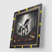 Misty Trail: gepersonaliseerde Charred Wood Friesi Vierkante Klok (Hoek)