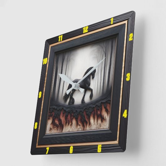 Misty Trail:  verkoolde Friese houtkunst Vierkante Klok (Hoek)