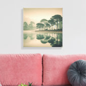 Misty Tranquil Lake View – Canvas Wall Art (Insitu (Woonkamer))