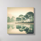 Misty Tranquil Lake View – Canvas Wall Art (Voorkant)