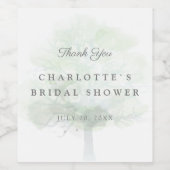 Misty tree vrijgezellenfeest cadeau wijn etiket (Enkel label)