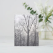 Misty Trees Gray Woodland Briefkaart (Staand voorkant)