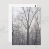 Misty Trees Gray Woodland Briefkaart (Voorkant / Achterkant)