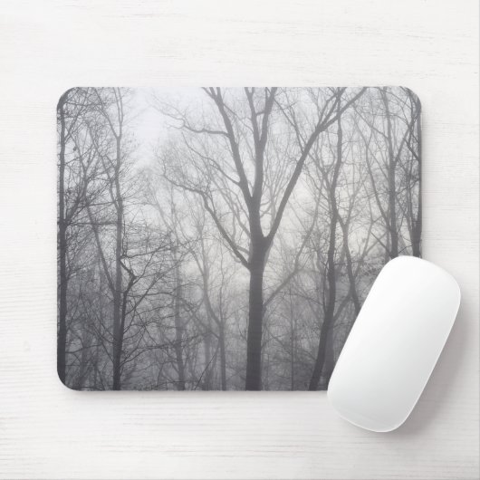Misty Trees Gray Woodland Muismat (Met muis)