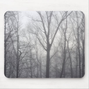 Misty Trees Gray Woodland Muismat