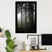 Misty Trees Wilderness Forest Foto's afdrukken Poster (Thuiskantoor)