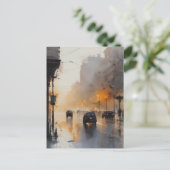 Misty Urban Evening Briefkaart (Staand voorkant)