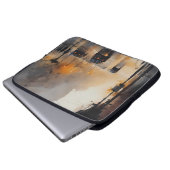 Misty Urban Evening Laptop Sleeve (Voorkant onderkant)