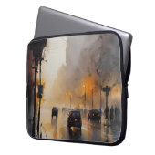 Misty Urban Evening Laptop Sleeve (Voorkant Links)