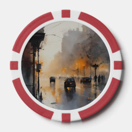Misty Urban Evening Poker Chips