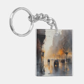 Misty Urban Evening Sleutelhanger (Voorkant Links)