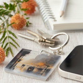 Misty Urban Evening Sleutelhanger