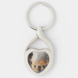 Misty Urban Evening Sleutelhanger