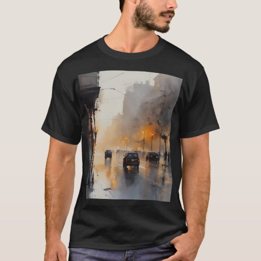 Misty Urban Evening T-shirt (Voorkant)