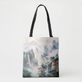Misty Valley Mountains Tote Bag (Voorkant)