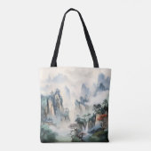 Misty Valley Mountains Tote Bag (Achterkant)