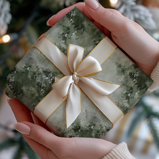 Misty Watercolor Forest Wrapping Paper Cadeaupapier