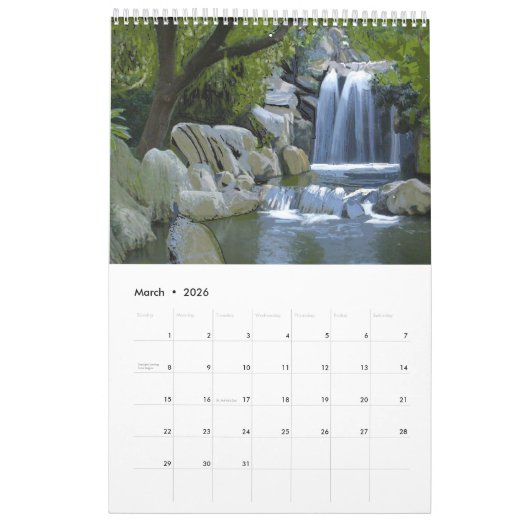 Misty Waterfall Kalender (Mar 2026)