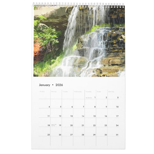 Misty Waterfall Kalender (Jan 2026)
