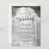 Misty Waterfall Natuur Wedding Kaart (Voorkant)