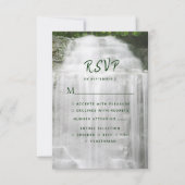 Misty Waterfall Natuur Wedding RSVP Kaartje (Voorkant)