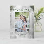 Misty Waterfall Wedding Foto Save the Date (Staand voorkant)