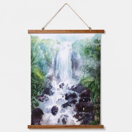 Misty waterval landschap waterverf schilderij hangend wandkleed