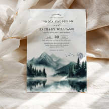 Misty Waterverf Mountain Pine Forest Wedding