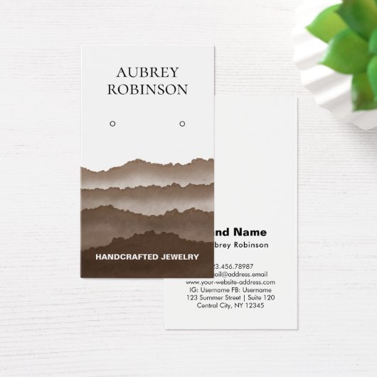 Misty Waterverf Mountains Bruin Display Kaart (Bureau)