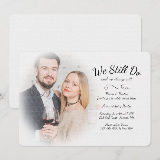 Misty We Still Do Foto Uitnodiging Jubileum (Voorkant / Achterkant)