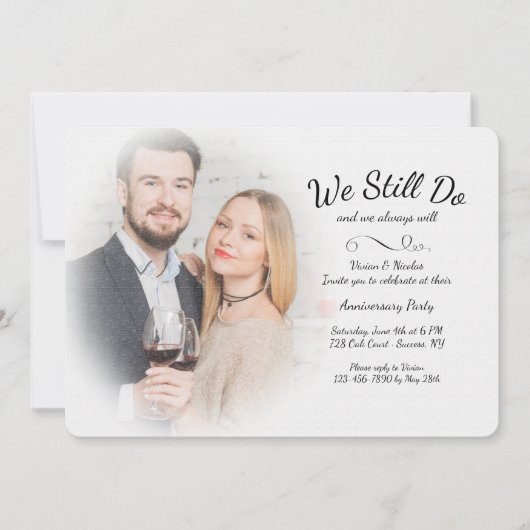 Misty We Still Do Foto Verjaardagsuitnodiging Kaart (Voorkant)