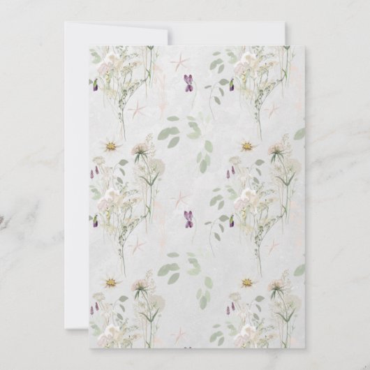 Misty Wildbloemen | Fijne grijze geometrie Save The Date (Achterkant)