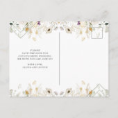 Misty Wildflowers | Grey Geometric Sla de datum op Aankondigingskaart (Achterkant)