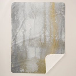 Misty Wilds Abstracte Waterverf Print Sherpa Deken